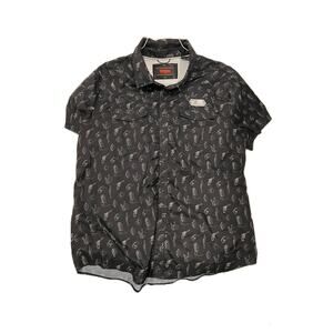 Rock & Roll Denim Short Sleeve Button Down Shirt Mens XL